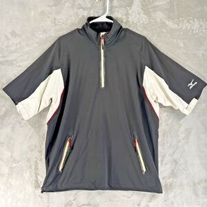 Mizuno ImpermaLite Flex Men’s Large Short Sleeve Golf Rain Pullover Black White